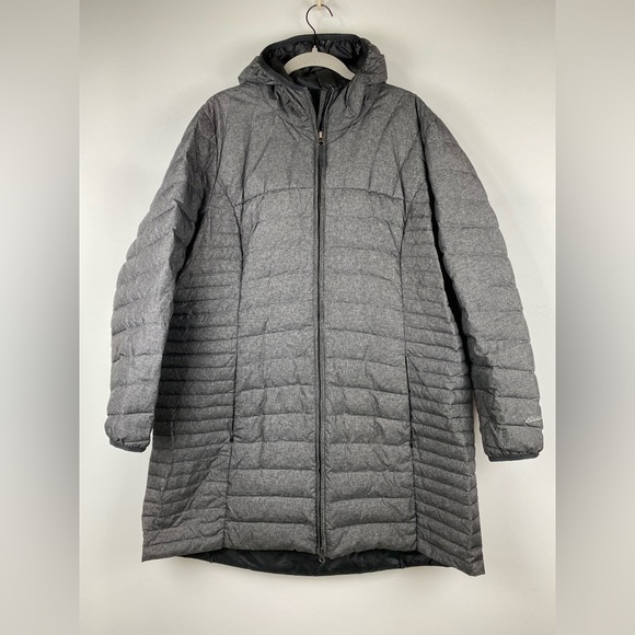 Eddie Bauer Midweight Gray Heather Down Parka, Size 1x - Picture 1 of 12